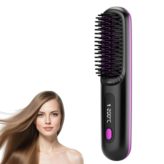 Cepillo Alisador Inalámbrico - recargable y portátil